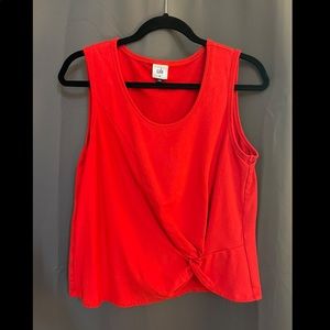 Spring 2020 Cabi knotty tank top with twist on bottom front